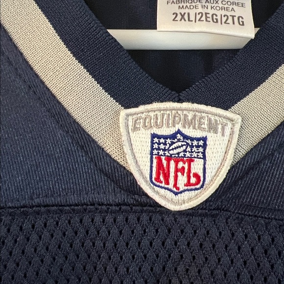Reebok NFL Equipment Jersey - Navy and Gray - Bethel Johnson - Picture 6 of 9